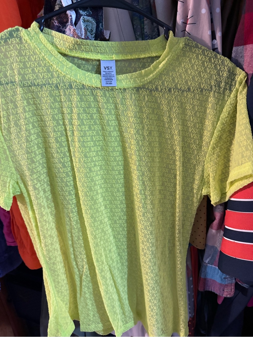 VSX Neon Yellow Short Sleeve Logo Mesh Tee